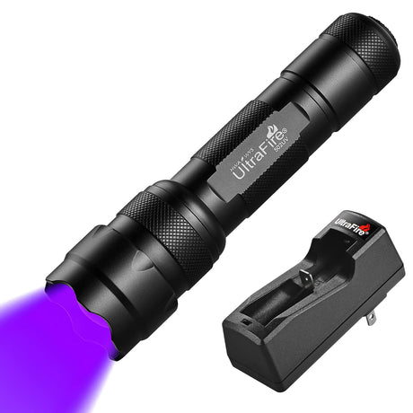 ULTRAFIRE UV Flashlight 395-405 nm Led Blacklight for Curing UV Glue, Leak Detector, Pet Urine Stain ULTRAFIRE