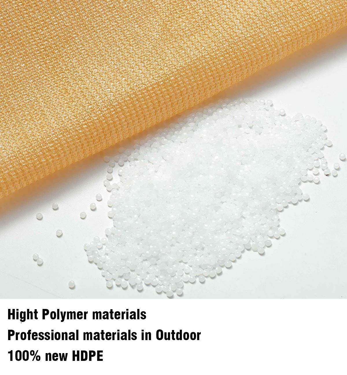 Rectangle Sun Shade Sail Canopy, 12' x 20' Patio Shade Cloth Outdoor Cover - Sunshade Fabric Awning Shelter for Pergola Backyard Garden Carport COCONUT