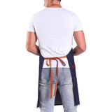 a u sure Denim Apron with Pockets Blue Tall Bib Apron Large with Long Ties Adjustable - Gifts for Men Women a u sure