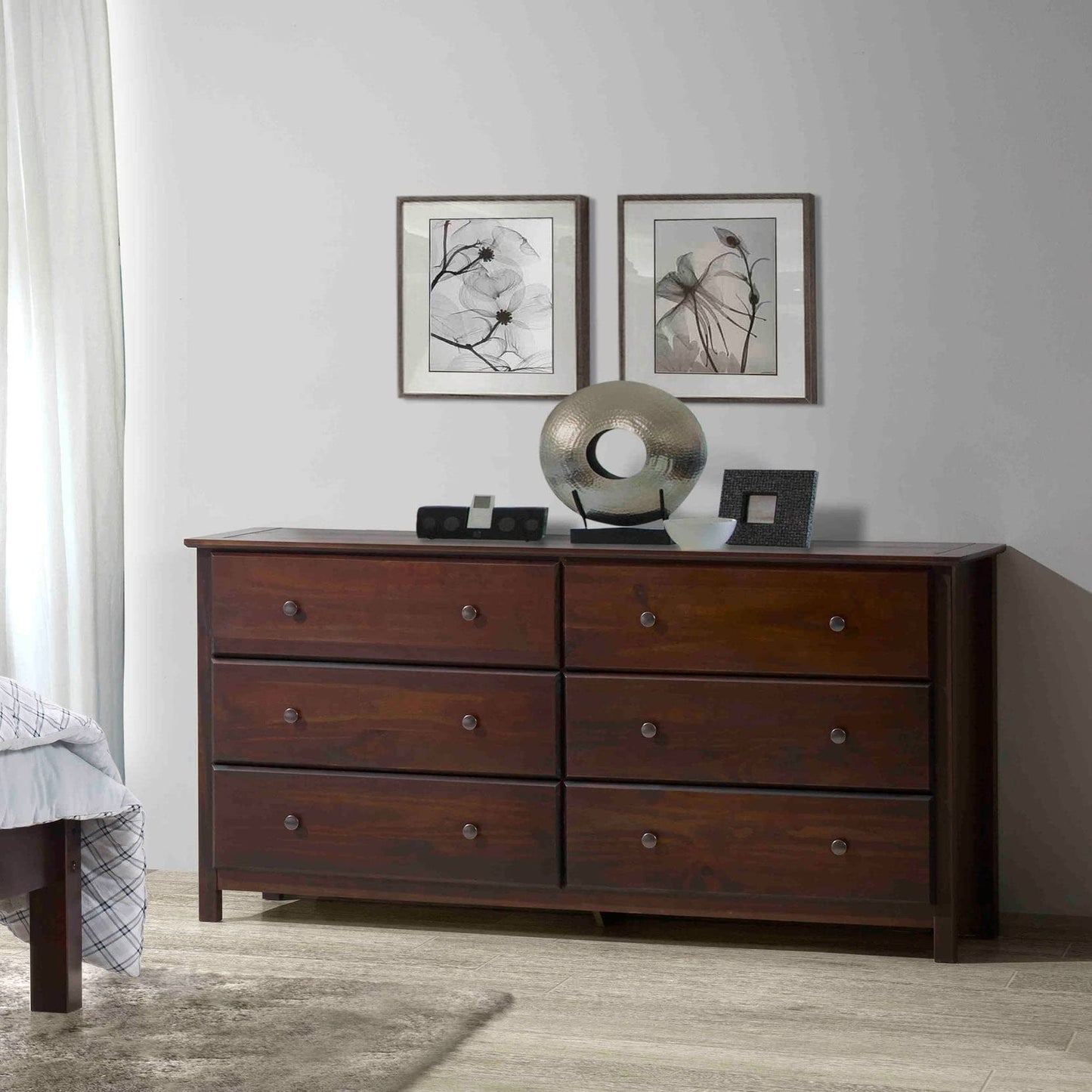 Grain Wood Furniture Shaker 6-Drawer Dresser, Cherry