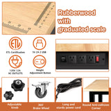 LARBANKE Adjustable 48" Workbench,Multiple Height Adjustments Workstation,Workbench with Scale,Power Plate and Wheels,for Home,Garage,Office,Holds up LARBANKE