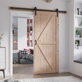FREDBECK 36in x 84in Wood Barn Door with 6.6FT Barn Door Hardware Kit Included K Shape Solid Spruce Wood Panel Need to Assembly FREDBECK