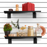 Tcevily 3 Pack Wooden Slatwall Shelf, 15.7" x 6" Slat Wall Shelves with Metal Brackets Heavy Duty Slatwall Shelving Organizer Accessories for Home Tcevily