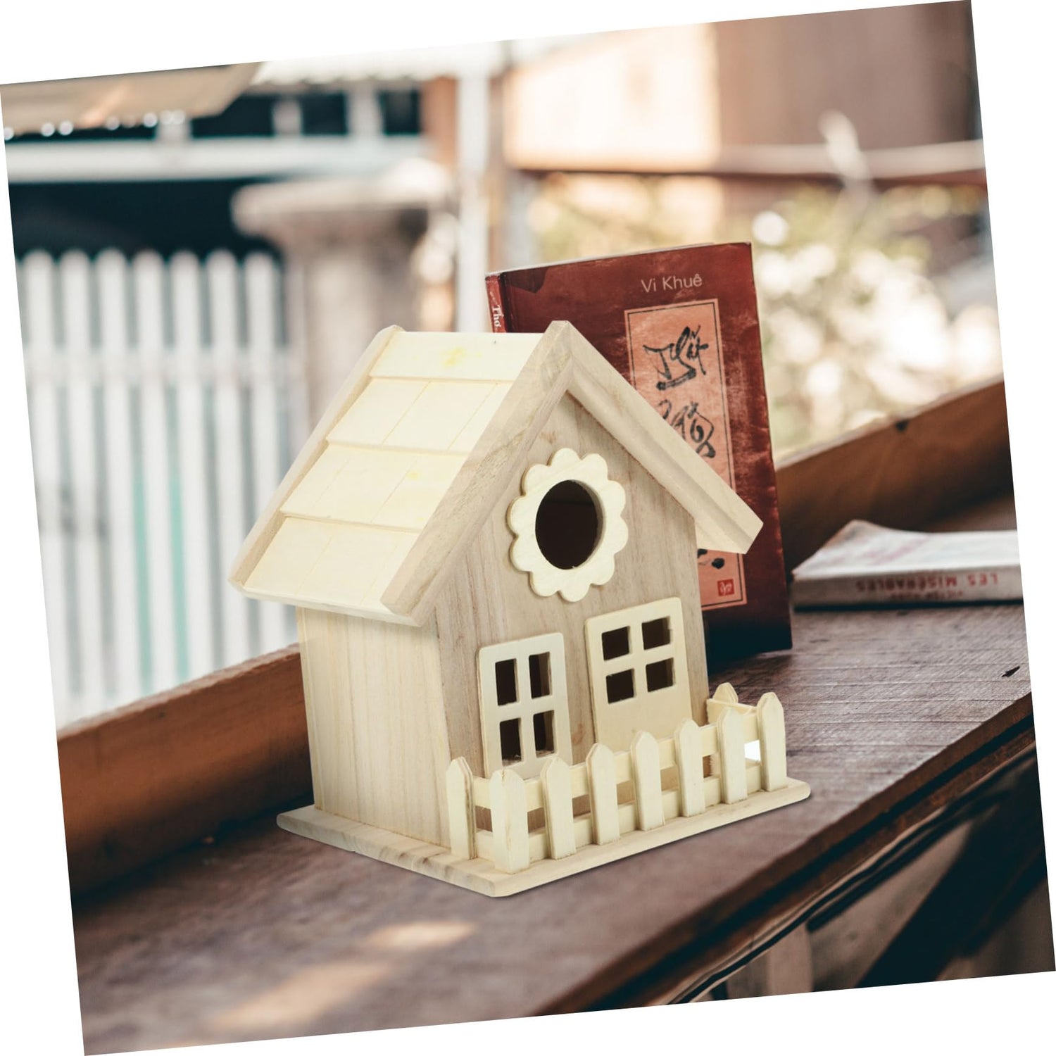 Toddmomy House Bird Nest Unfinished Wood Birdhouse Kits Unpainted Bird Houses Wooden Bird House Bird Houses for Outdoor Delicate Bird House Unpainted Toddmomy