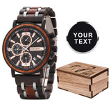 BOBO BIRD S18-1 Personalized Engraved Wood Watch Customized Wooden Watches for Husband Boyfriend Birthday Anniversary (Customized+Box) BOBO BIRD