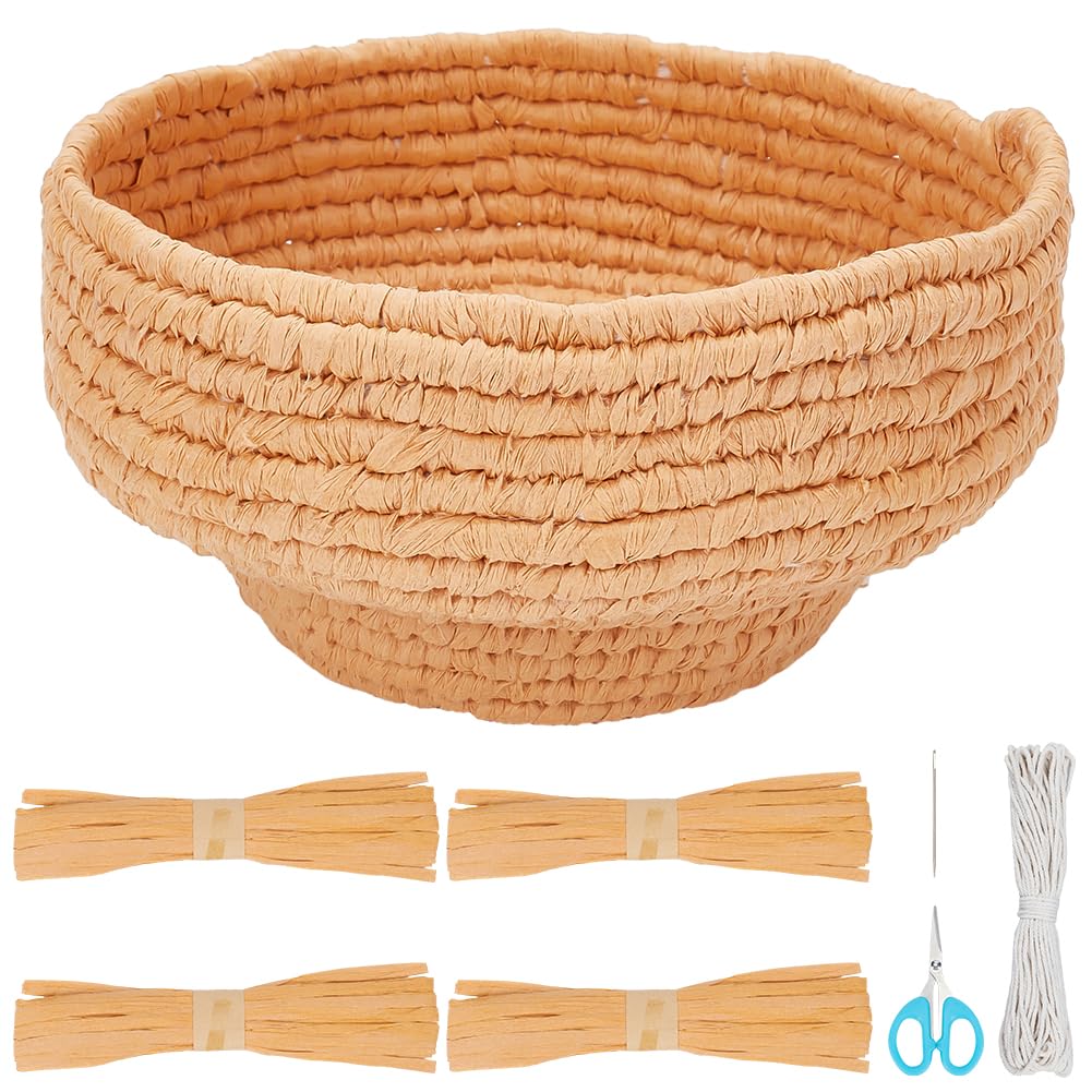 FREEBLOSS Coiled Basket Kit Basket Weaving Craft DIY Macrame Basket Kit Macrame Kit for Beginners Macrame Cord Kit for Adults Gift FREEBLOSS