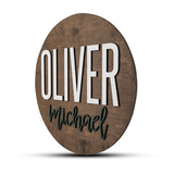 Custom Round Nursery Name Sign, Personalized Wooden Wall Plaque, 12" 18" 24", 30" 3D Wall Art for Children & Kids Rooms, Baby Shower, Hickory Hollow Hickory Hollow Designs