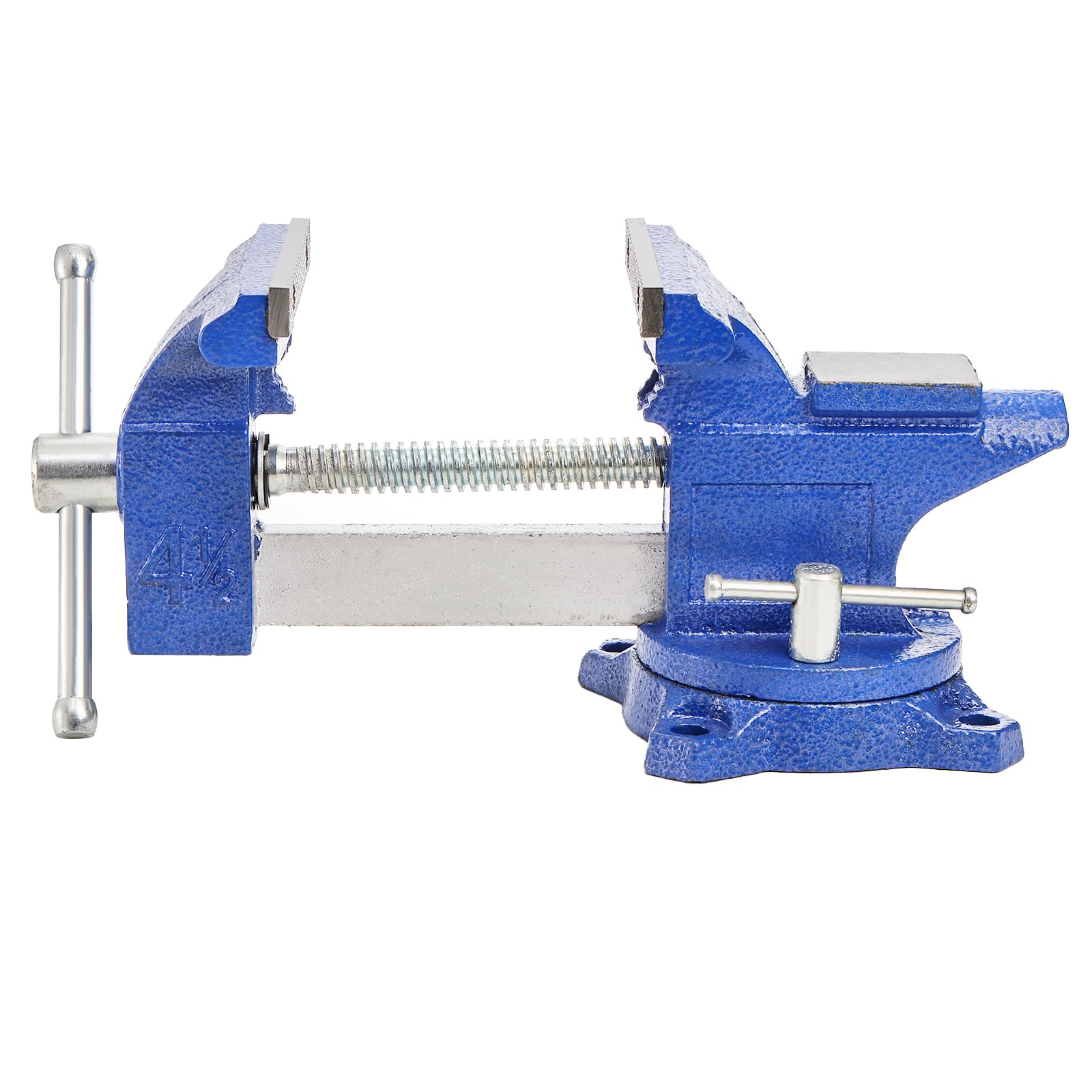 Fasmov Bench Vise, 4-1/2" Vice With 240° Swivel Base Clamp Home Vises Rotation Base, Swivel Base Bench for Workbench, Clamp-on Home Merchanic Vice - WoodArtSupply