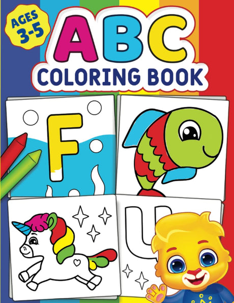 ABC Coloring Book: Color 100+ Animals, Birds, Vehicles, Fruits, Toys & Alphabets For Boys & Girls | Coloring Book for Toddlers and Preschool Kids | YOCEHOMI
