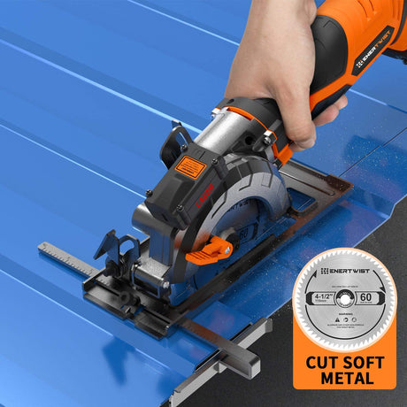 ENERTWIST 4-1/2 Inch Compact Circular Saw Blade Set, Pack of 4-Pieces TCT/HSS/Diamond Saw Blades Assorted for Wood/Plastic/Metal/Tile Cutting, 3/8in ENERTWIST