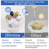 JDiction Fast Curing Epoxy Resin, 1Gallon- 4 Hours Demold Upgrade Formula, Fast Curing and Bubble Free Epoxy Resin, Crystal Clear Epoxy Resin Kit JDiction