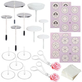 Woohome 17 PCS Flower Nails Cake Decorating Supplies Includes 4 Size Cake Flower Nail and 9 PCS Plastic Cake Flower Nail, Flower Lifters, Cake Flower Woohome