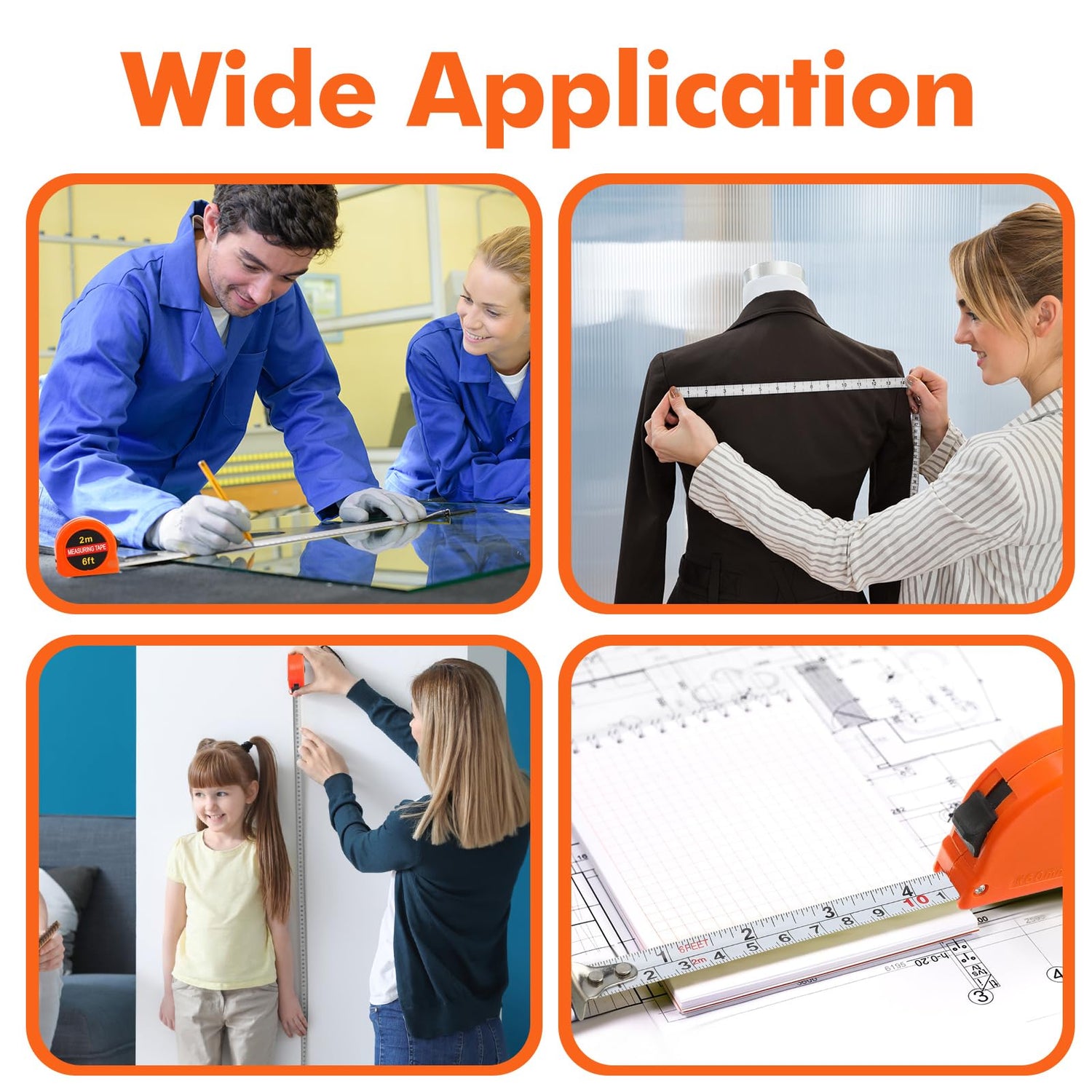 Copkim 50 Pcs Small Tape Measure Keychain Mini Measuring Tape Retractable 6ft 2m, Metric and Inch, Lot Bundle Retractable Handy Pocket Tape Mini Copkim