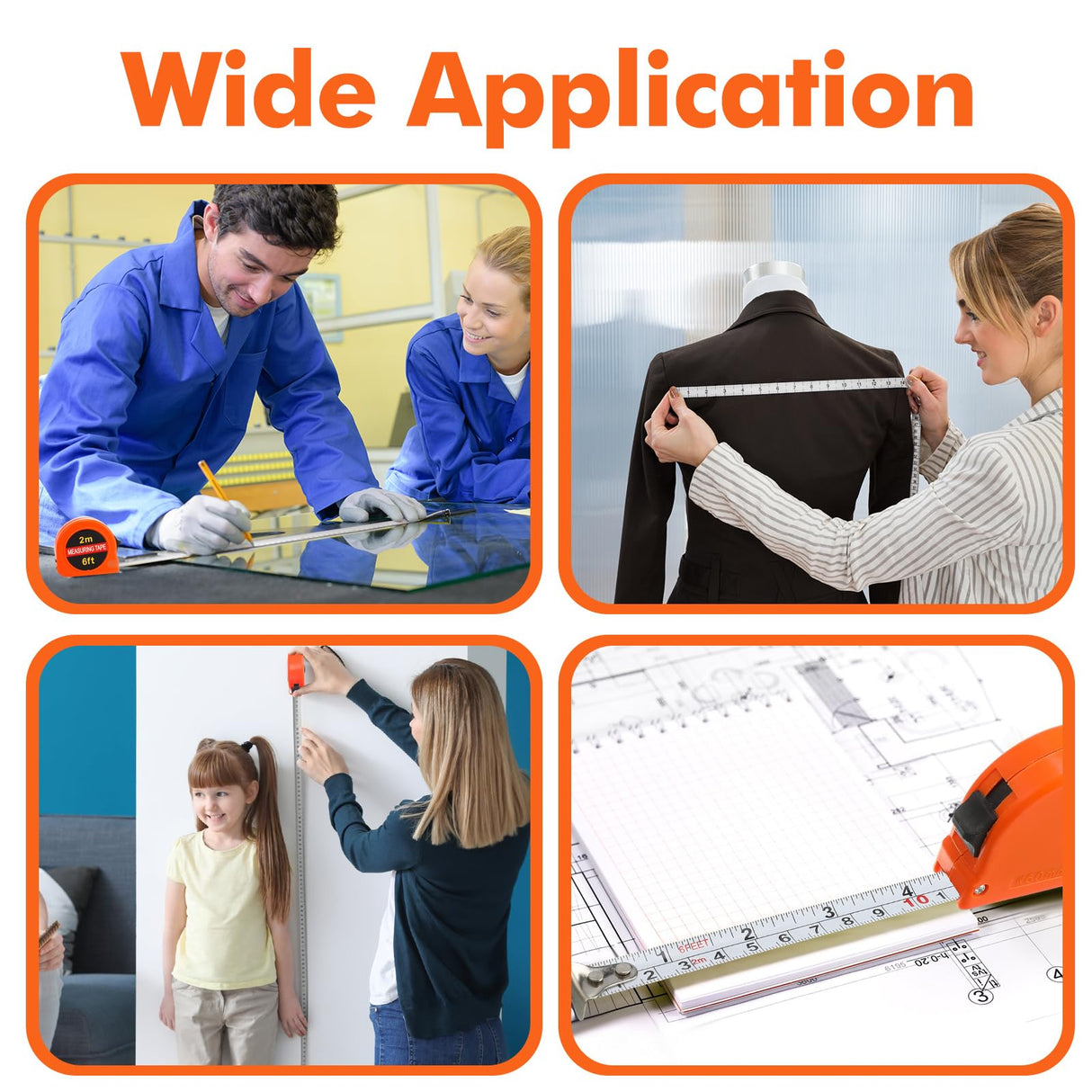 Copkim 50 Pcs Small Tape Measure Keychain Mini Measuring Tape Retractable 6ft 2m, Metric and Inch, Lot Bundle Retractable Handy Pocket Tape Mini Copkim