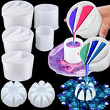 7 Pcs Paint Pour Cup Bundle 3 Pcs Acrylic Paint Pouring Cup Multi Channel Split Cup for Paint Pouring 2 Pcs Large Open Cup 2pcs Flower Pour Cup for Baderke