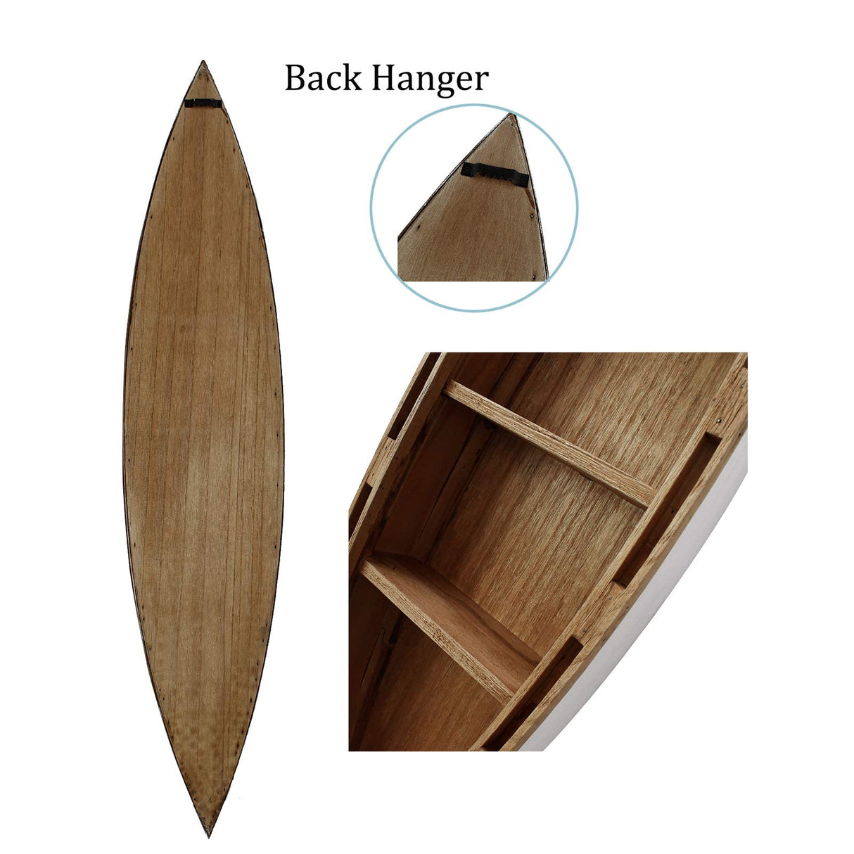 Morning View 47 Inch Wood Boat Shelf Decor Nautical Wall Hanging Boat Ornament Beach Theme Room Wall Home Decor Morning View