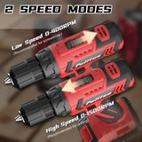 PULITUO Cordless Drill Set, 20V Electric Power Drill with Battery And Charger, Torque 30N, 21+1 Torque Setting, 2 Various Speed, with 43pcs Drill PULITUO