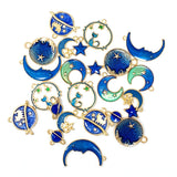 JIALEEY Assorted Gold Plated Enamel Cat Moon Star Celestial Charm Pendant DIY for Earrings Necklace Bracelet Jewelry Making and Crafting JIALEEY