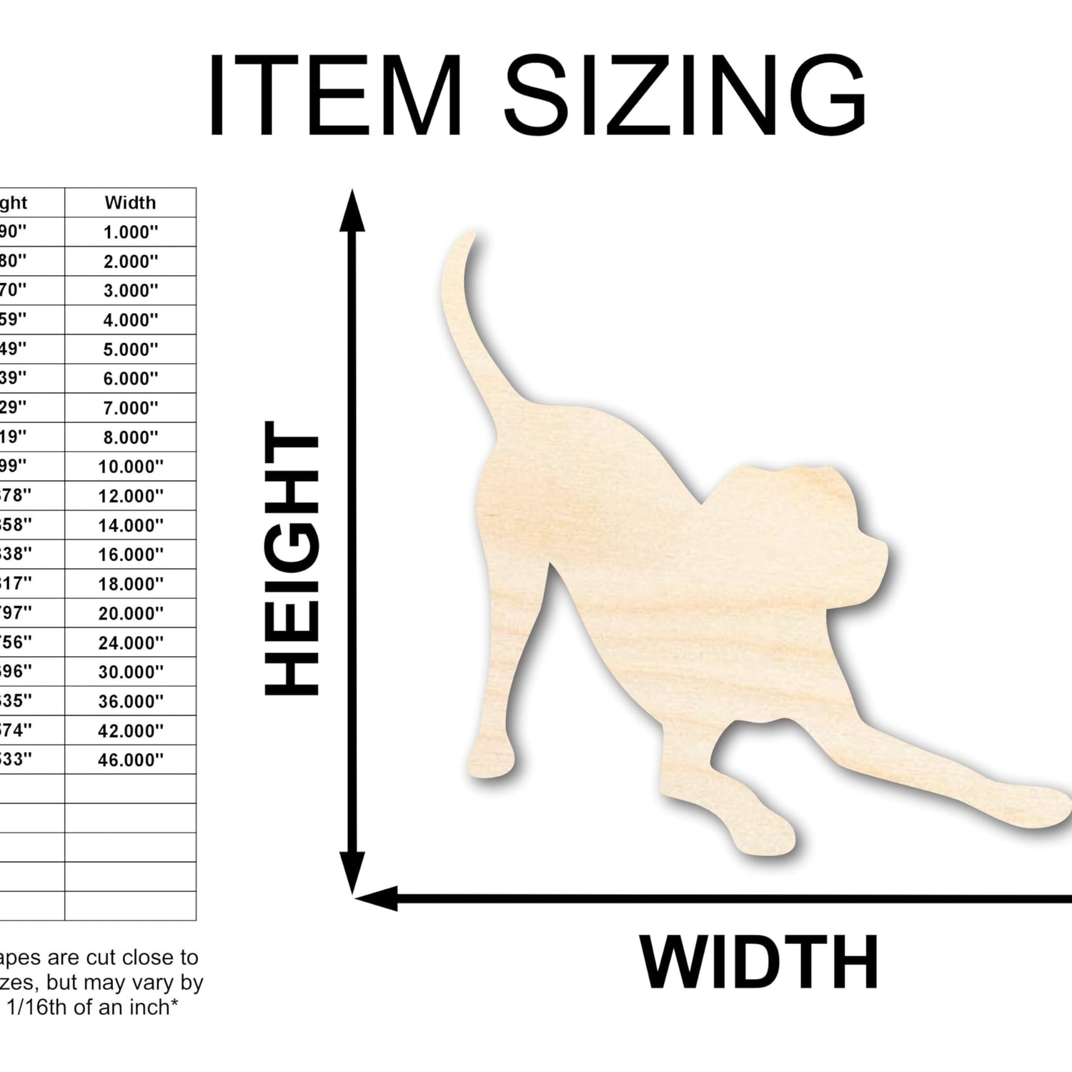 Unfinished Wood Play Bow Dog Silhouette | DIY Dog Craft Cutout | up to 36" DIY 12" / 1/8" 24 Hour Crafts