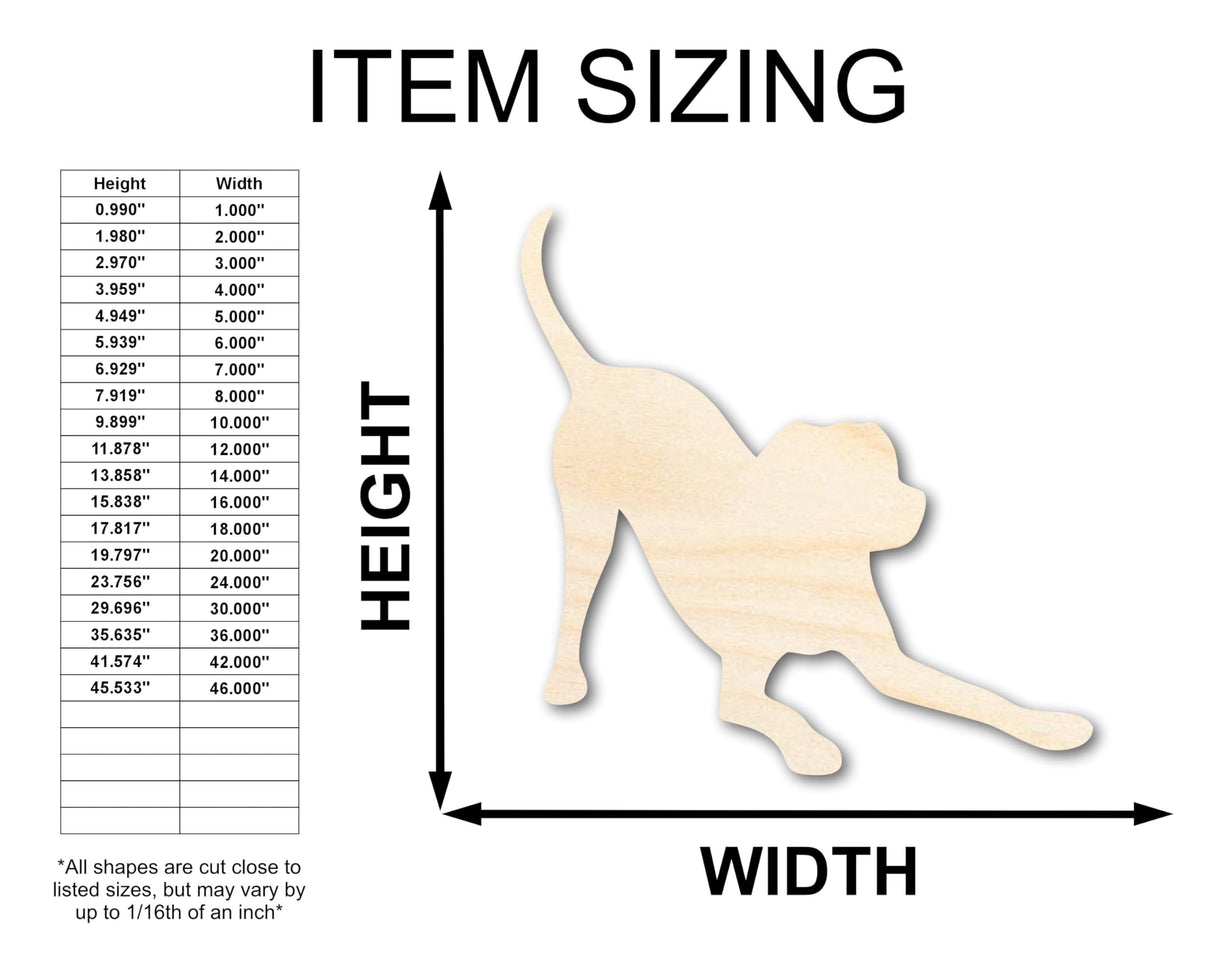 Unfinished Wood Play Bow Dog Silhouette | DIY Dog Craft Cutout | up to 36" DIY 12" / 1/8" 24 Hour Crafts