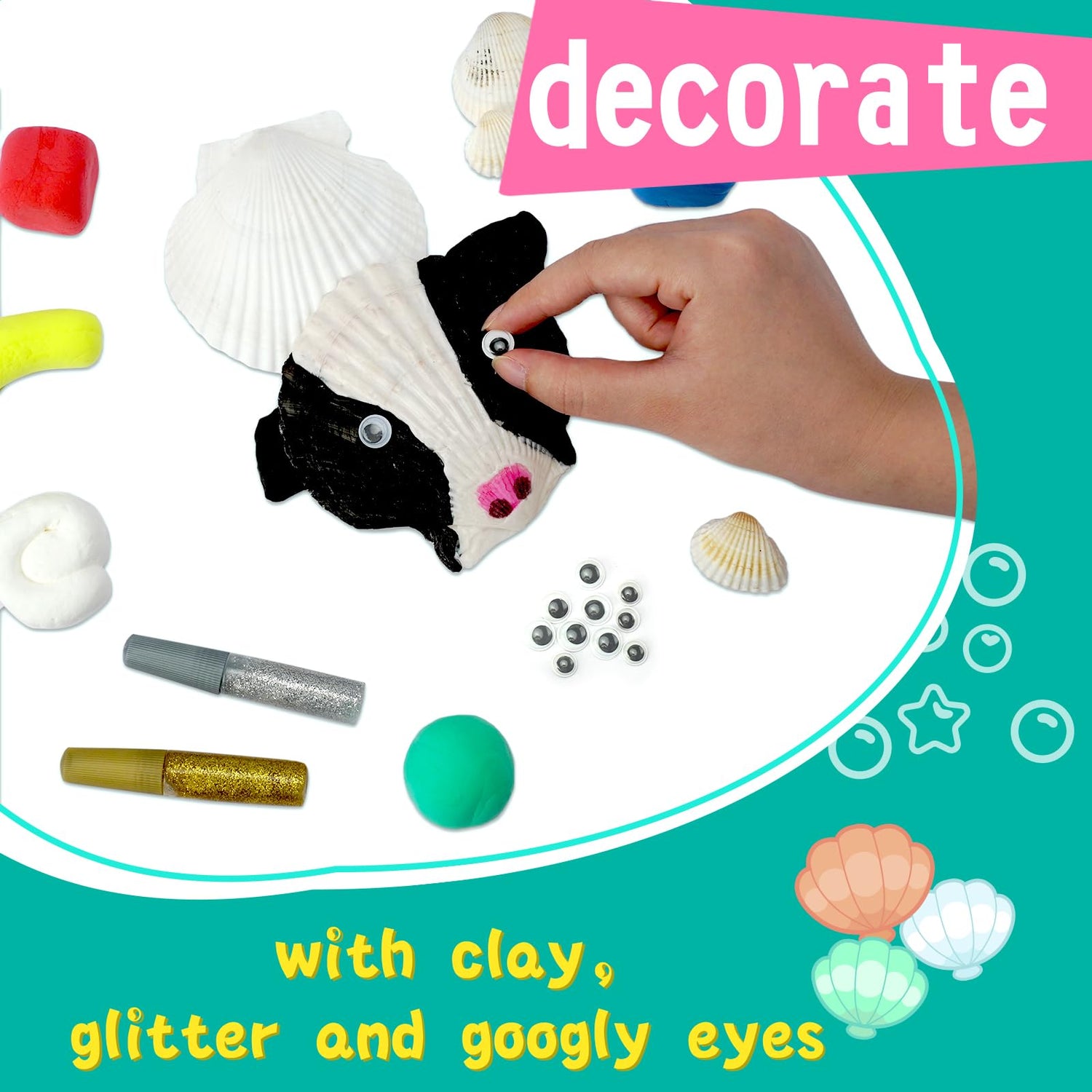 AluAbi Kids Sea Shell Painting Kit, Glow in The Dark Activities, Arts & Crafts Gifts for Boys and Girls Ages 4-12, Creative Art Activity Gift Toys AluAbi