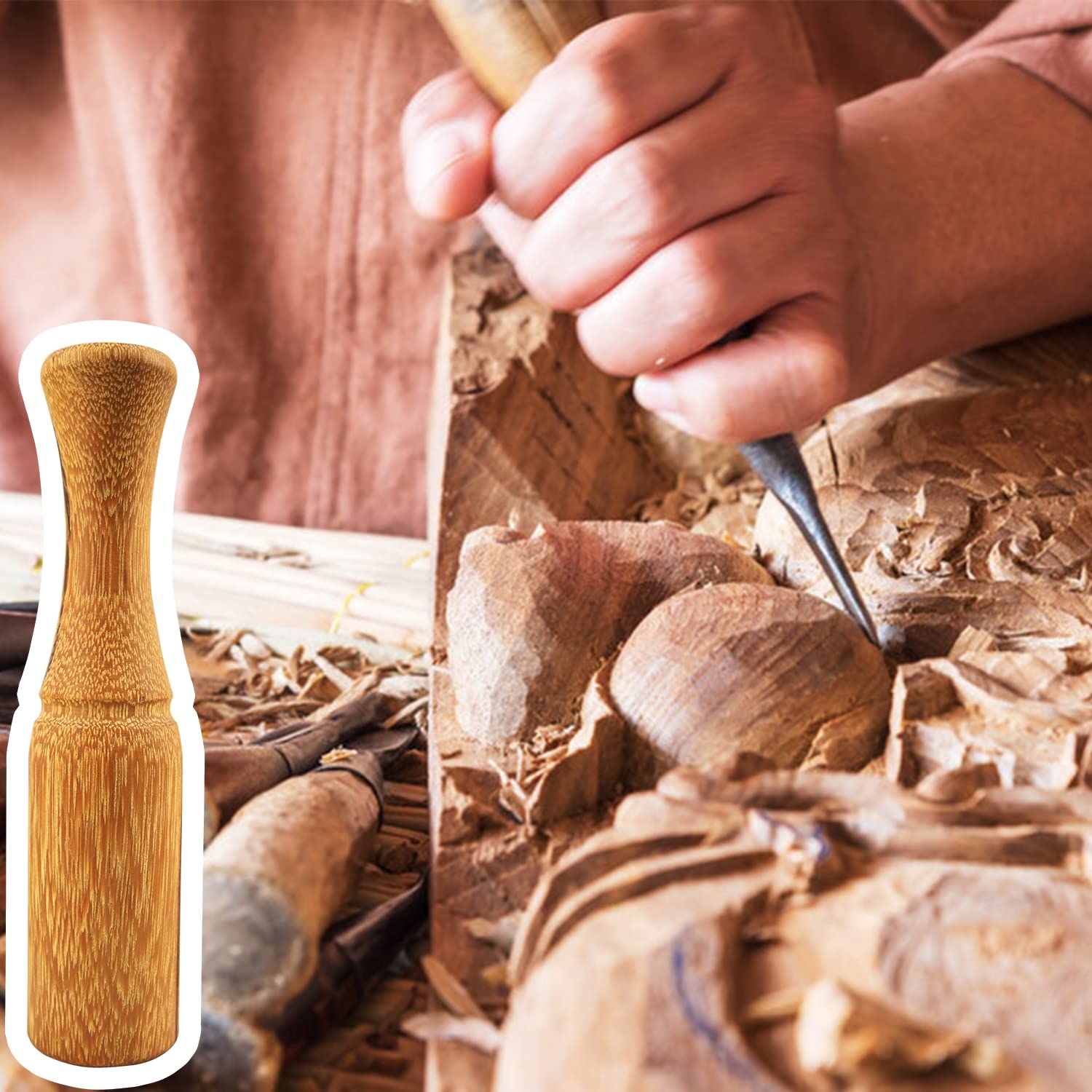 Wood Carving Mallet - 10oz Wooden Mallet - Ergonomic, Comfortable Handle Reduces Hand Fatigue - Marblewood Head Absorbs and Distributes Impact Force Yoquare