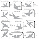 Aleks Melnyk No.468 Metal Stencil, Many Swallows Fly in The Sky, Birds, Animals, Small Stencil, 1 PC, Template for Wood Burning, Engraving, Crafting, Aleks Melnyk
