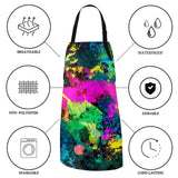 Mount Hour Colorful Paint Splatter Women Apron, for Gift Cooking Paint Mount Hour