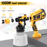 Paint-Sprayer-1000W-HVLP-High-Power-Electric-Spray-Paint-Gun 1400ml High Capacity Container 4 Nozzles and 3 Patterns Easy to Clean for Furniture Xavax