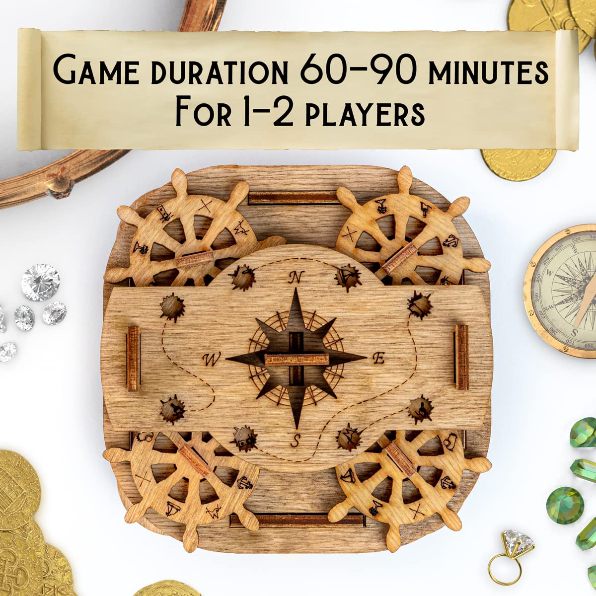 iDventure Cluebox - Davy Jones Locker - Escape Room Game - Puzzle Box - Gift Box - 3D Wooden Puzzle - Wooden Jigsaw - 3D Puzzles for Adults - Brain iDventure