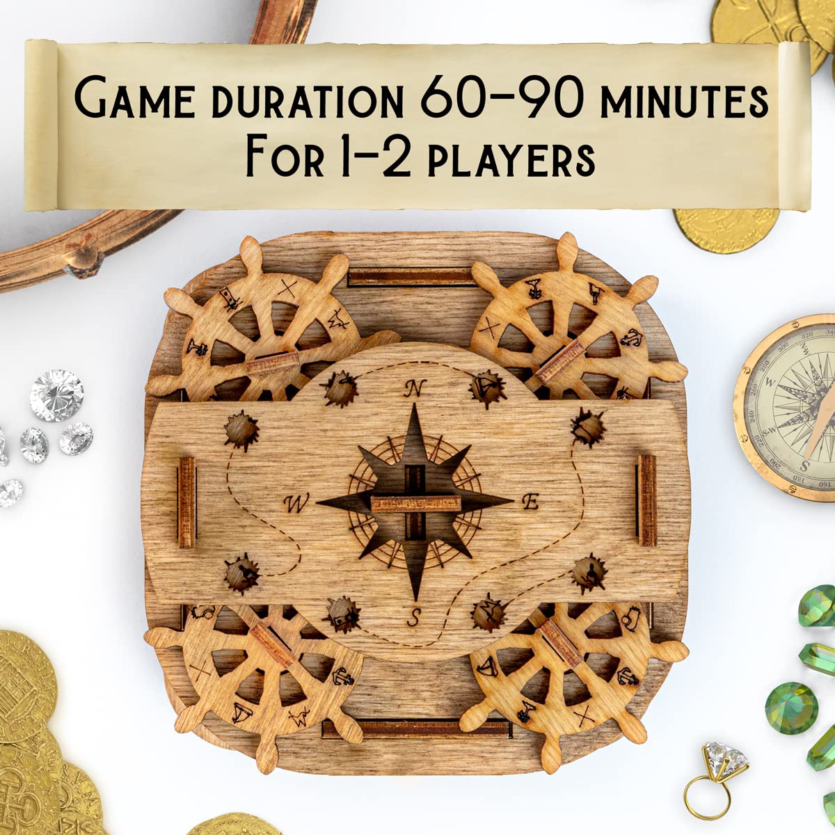 iDventure Cluebox - Davy Jones Locker - Escape Room Game - Puzzle Box - Gift Box - 3D Wooden Puzzle - Wooden Jigsaw - 3D Puzzles for Adults - Brain - WoodArtSupply