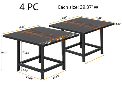 Tribesigns 13 Ft Long Conference Room Table for 10-12 People, Rustic Rectangle 157L X 39.2W X 29.52H Inches Long Wood Seminar Table for Office, - WoodArtSupply