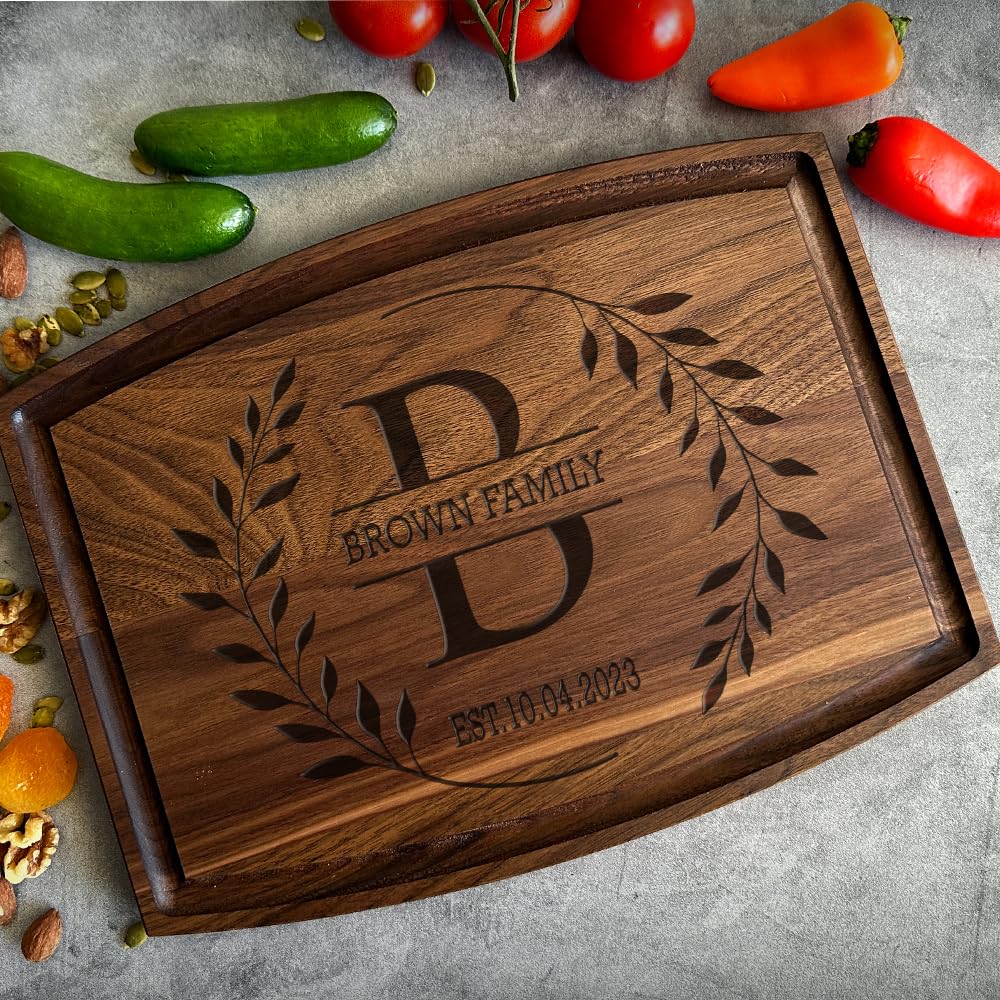 Personalized Cutting Boards Wood Engraved – Lovely Birthday, Anniversary, Bridal Shower, Wedding Present – Christmas gift- House warming gift for