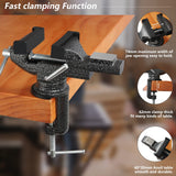 Bench Vise, 𝗚𝗢𝗫𝗔𝗪𝗘𝗘 𝗠𝗶𝗻𝗶 𝗕𝗲𝗻𝗰𝗵 𝗖𝗹𝗮𝗺𝗽 for Workbench, 2.9 inch Swivel Table Vise for Small DIY Projects, Handcraft Creations, Woodworking, Sculpting GOXAWEE