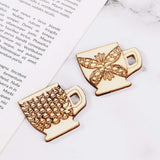 20pcs Wood teapot Shapd Embellishment Wooden Shape Craft Wedding Decor yunestry