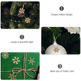 VOSAREA Christmas Unfinished Wooden Snowflake Ornaments: 200pcs Snowflake Hanging Cutouts Blank Wood Slices DIY Craft Embellishments for Xmas Tree VOSAREA