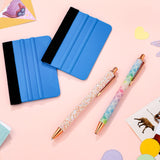 Weeding Tools for Vinyl 2 Pieces Craft Vinyl Weeding Pen Point Retractable Pin Pen Air Release Pen Glitter Weeding Pen with 2 Pieces Felt Squeegees Zhehao