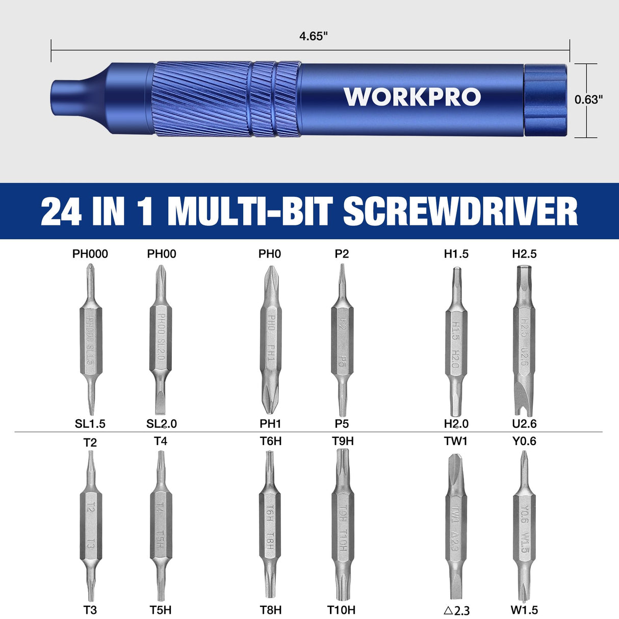 WORKPRO 24-in-1 Precision Screwdriver, Pen Style Multi-Bit Screwdriver, Glasses Screwdriver with S2 Steel Small Screwdriver Bits, Ideal for Eyeglass, WORKPRO
