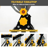 S AFSTAR Folding Work Table, Portable Workstation with Tiltable & Extendable Tabletop, 8 Sliding Non-marring Clamps & 2 Clamping Handles, 7-Level S AFSTAR