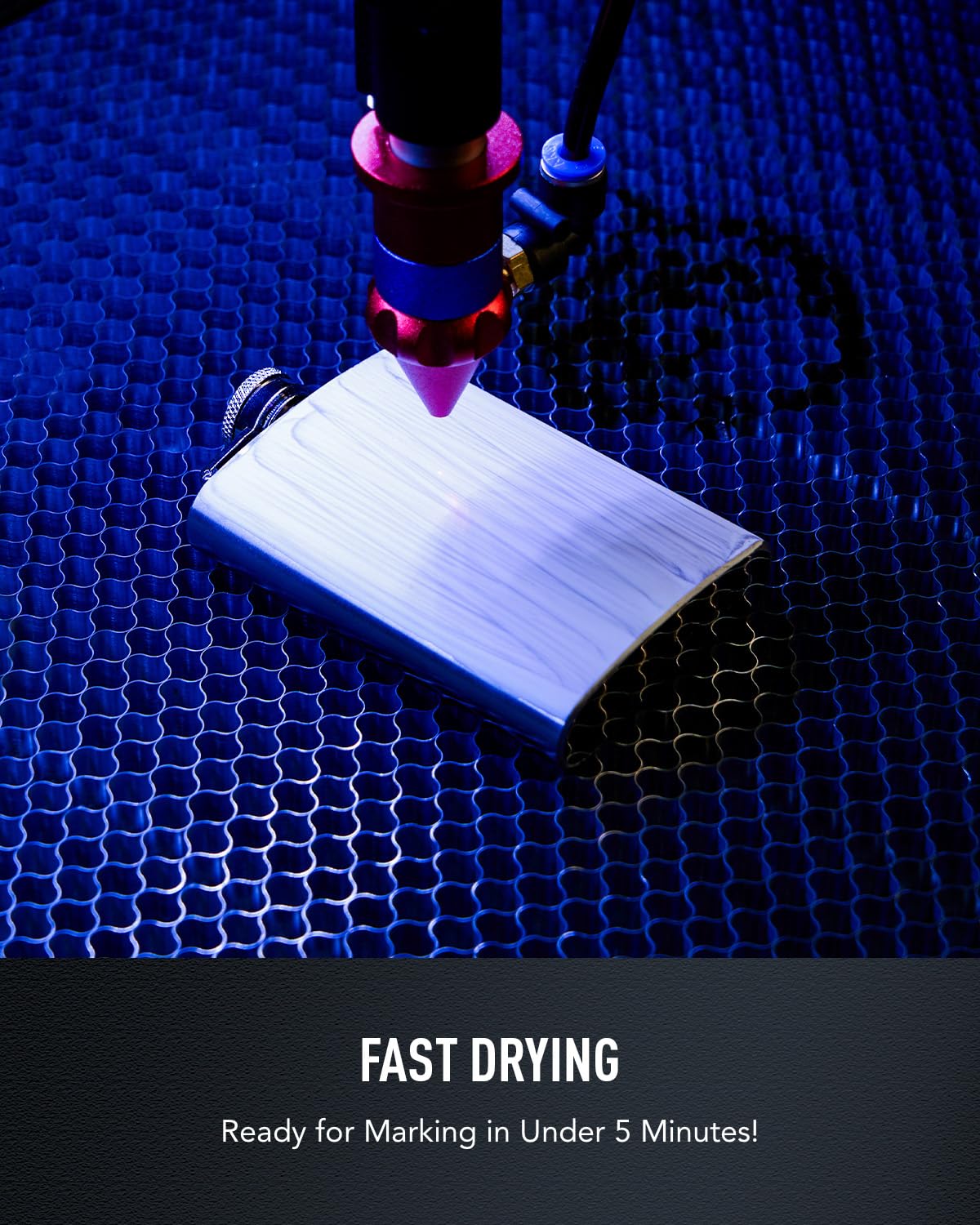 OMTech Laser Marking Powder, 4.1 fl. oz. Metal Laser Marking Fluid for CO2 Laser Engraver, High Contrast Laser Marking Ink for Metal, Laser Black Ink OMTech