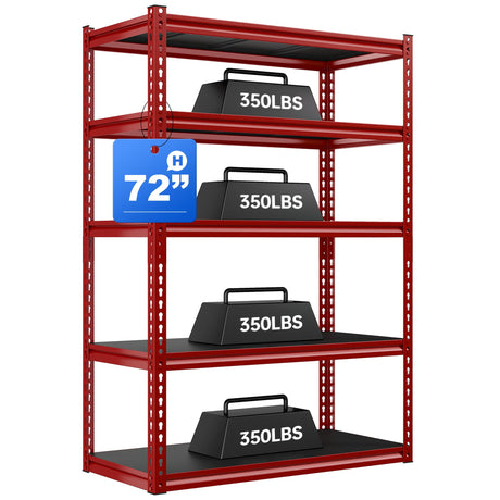 REIBII Storage Shelves Garage Shelving Garage Storage Shelves Heavy Duty Shelving Shelves Adjustable Metal Shelving 5 Tier Shelving Units and Storage REIBII
