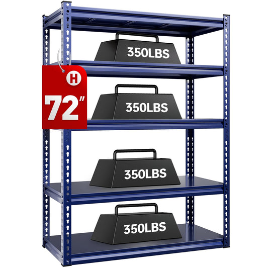 REIBII Garage Shelving Garage Storage Shelves Garage Shelves Heavy Duty Shelving Adjustable 5 Tier Metal Shelving 1750LBS Shelving Unit Industrial - WoodArtSupply