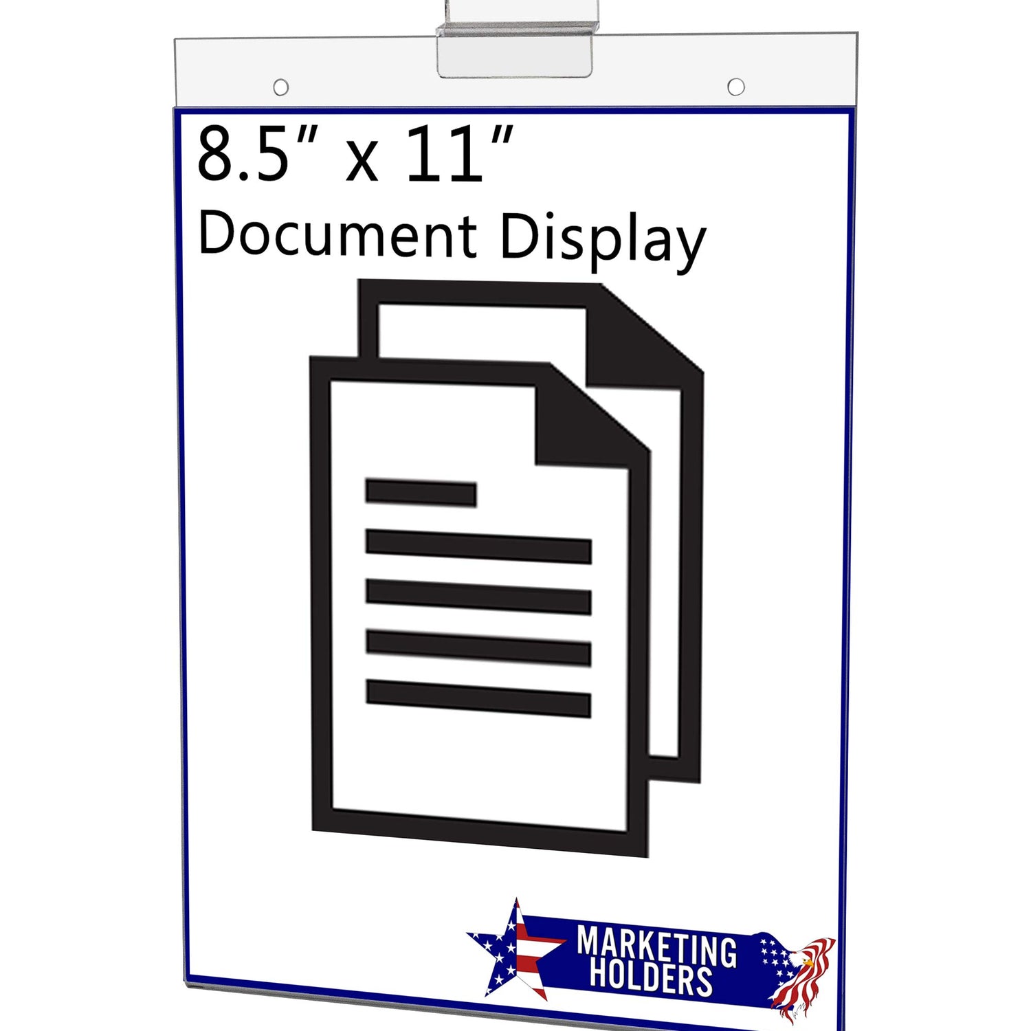 Marketing Holders 4 Pack Slatwall Sign Holder for 8.5 x 11 Inch Flyers Ads and Price Lists in Bookstores Retail Stores and Libraries No Assembly Marketing Holders