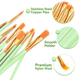 ESRICH Acrylic Paint Brushes Set, 16 Packs/160 Pcs, Nylon Brush Head, Suitable for Acrylic, Oil, Watercolor, Rock Body Face Nail Art, Perfect Suit of ESRICH