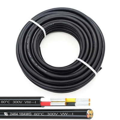 18AWG UL2464 Power Cable LED Red & Black & Yellow & White 4 Conductors tinned Copper (18AWG -4C- 25ft)
