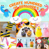 Goody King Arts and Crafts Supplies for Kids - Craft Art Supply Jar Kit for Student Age 4 5 6 7 8 9 10 Year Old Crafting Activity - Collage Arts Set Goody King