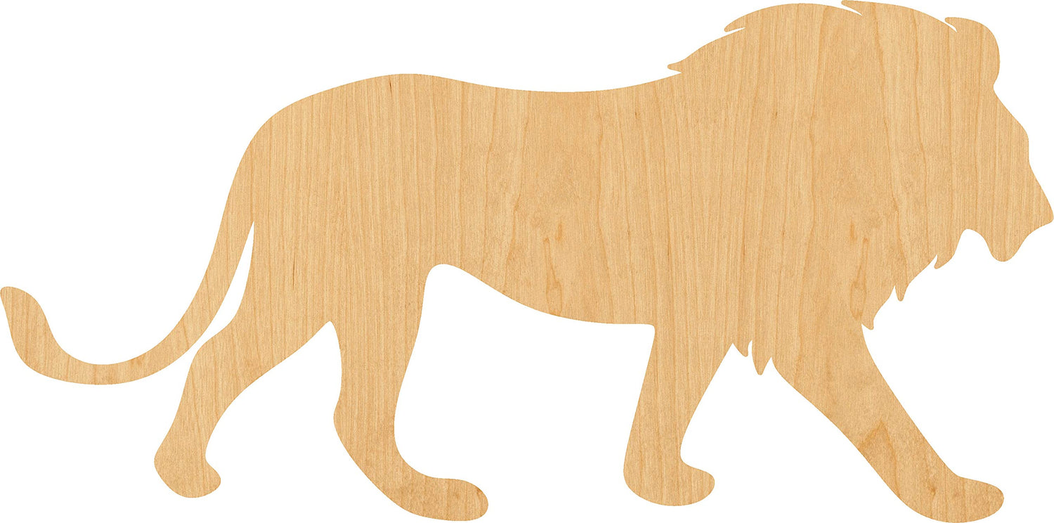 Lion Laser Cut Out Wood Shape Craft Supply - 4 Inch Generic