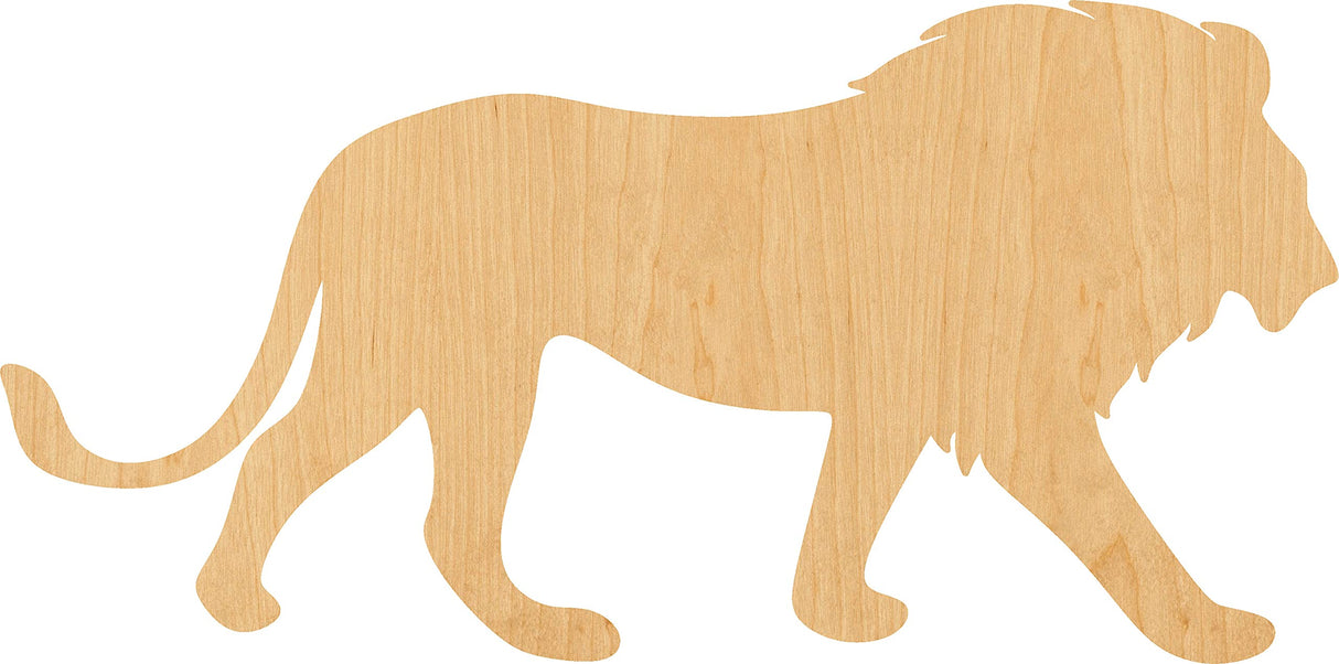Lion Laser Cut Out Wood Shape Craft Supply - 4 Inch Generic