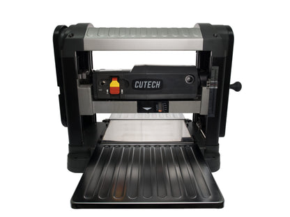 Cutech 40200H 13-Inch Spiral Cutterhead Benchtop Planer with 26 Tungsten Carbide Inserts, Snipe Lock, and Side Crank - WoodArtSupply