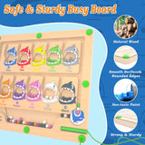 DUKVSG Magnetic Color & Number Maze, Montessori Counting Matching Toys, Wooden Magnet Maze Board Game Fine Motor Skills Toys for 3 4 5 Years Old DUKVSG